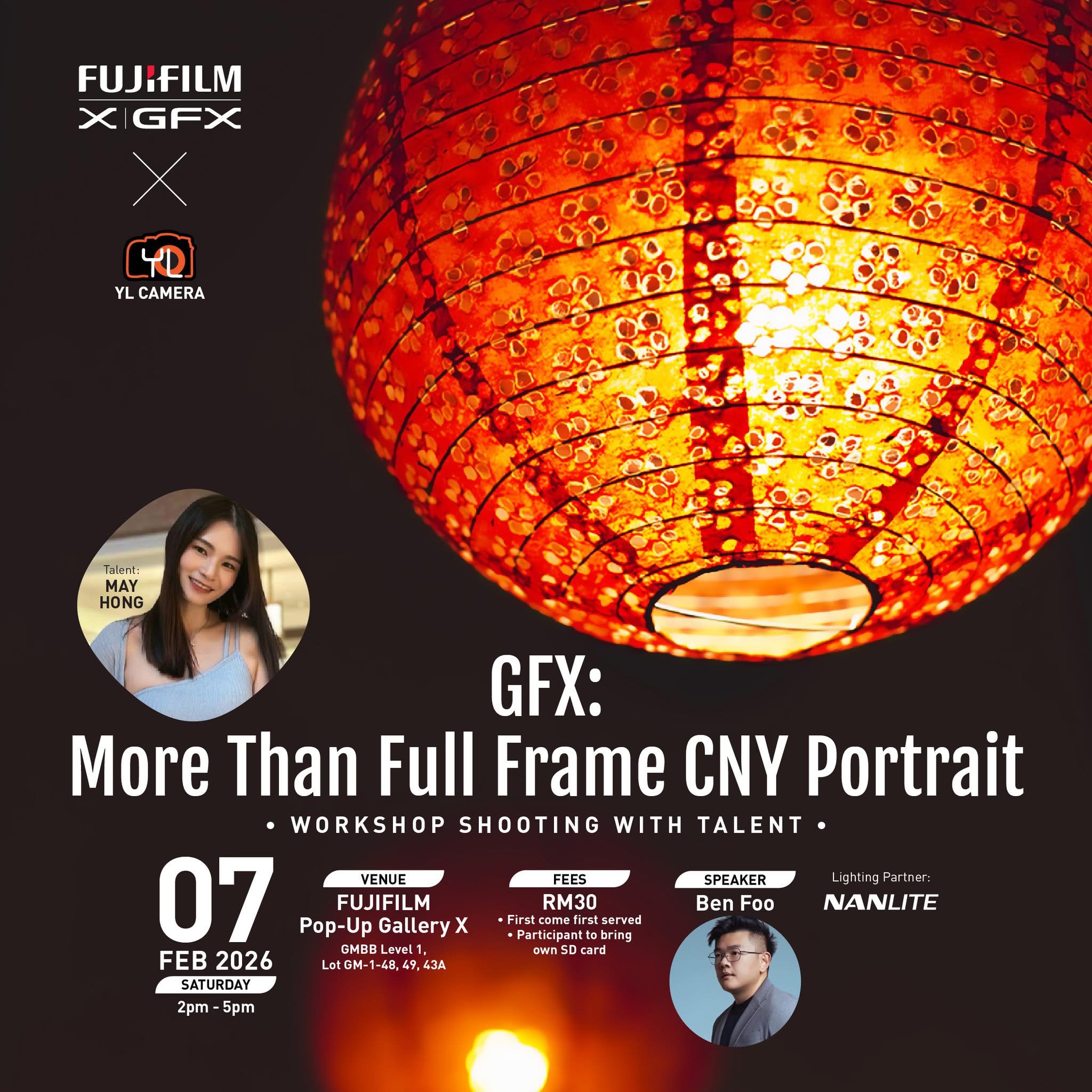 FUJIFILM X|GFX · GFX: More Than Full Frame CNY Portrait Workshop · Speaker Ben Foo · 7 February 2026